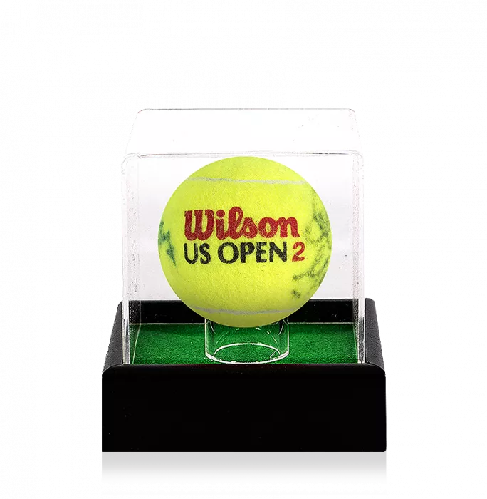 John McEnroe & Bjorn Borg Dual Signed US Open Tennis Ball In Acrylic Case