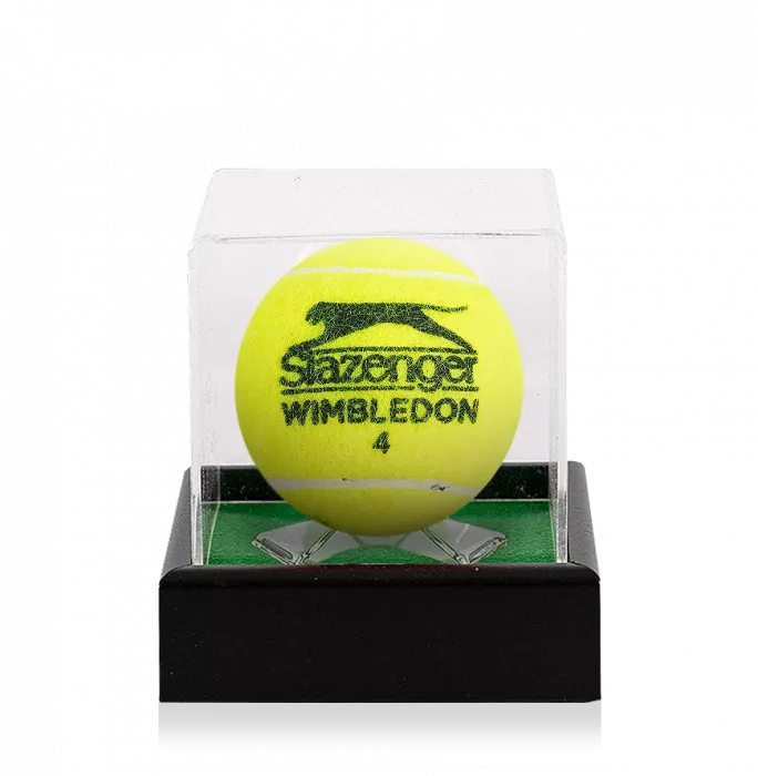 John McEnroe Signed Wimbledon Tennis Ball In Acrylic Case