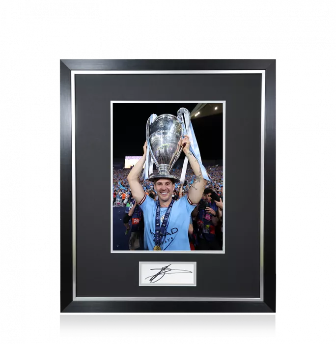 John Stones Signed Plaque And Photo Frame: 2023 UEFA Champions League Winner