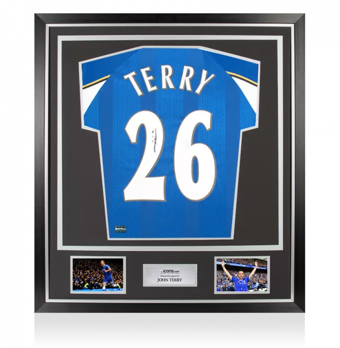 John Terry Back Signed 1998 ECWC Chelsea Shirt In Classic Frame