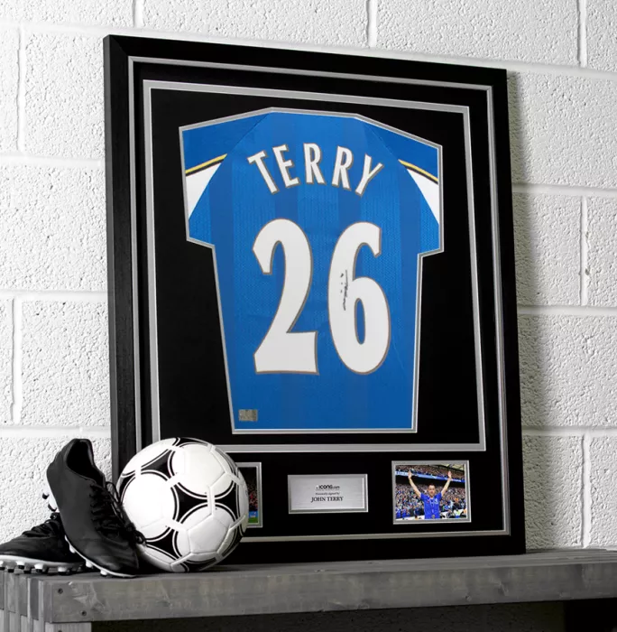 John Terry Back Signed Chelsea 1998 ECWC Shirt In Classic Frame