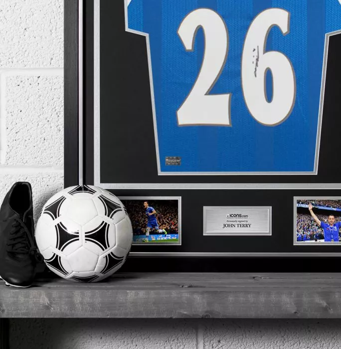 John Terry Back Signed Chelsea 1998 ECWC Shirt In Classic Frame