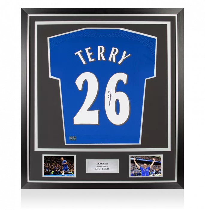 John Terry Back Signed Chelsea 2007-08 Home Shirt In Classic Frame