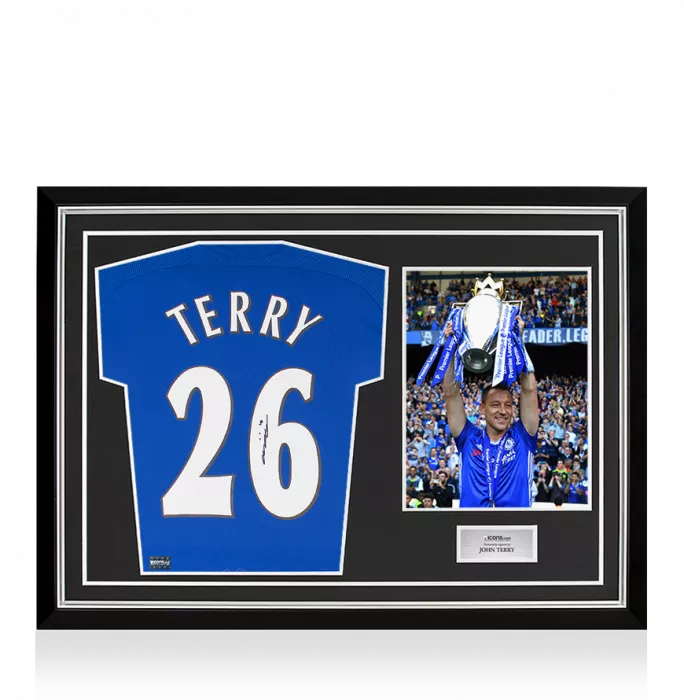 John Terry Back Signed Chelsea 2007-08 Home Shirt In Hero Frame: Option 1