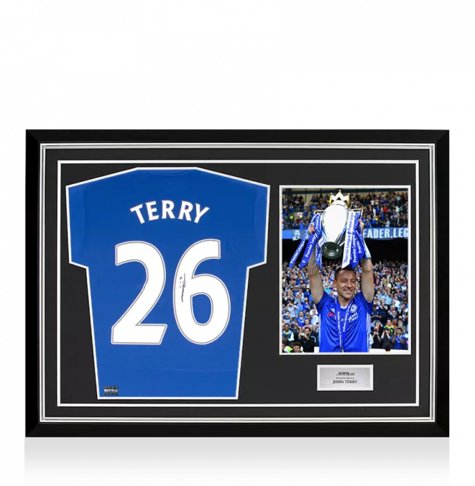 John Terry Back Signed Chelsea 2015-16 Home Shirt In Hero Frame: Option 1