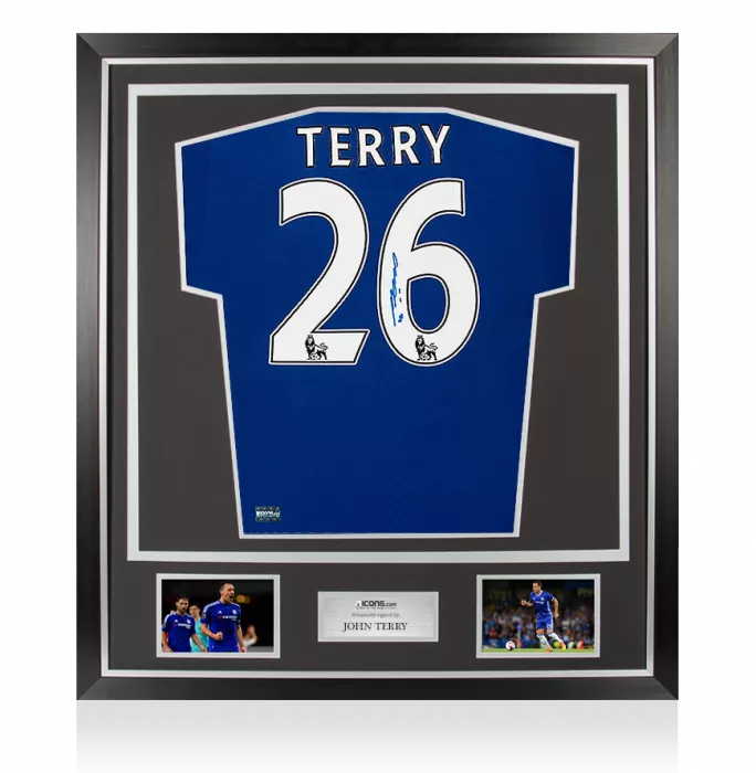 John Terry Back Signed Chelsea 2015-16 Home Shirt In Classic Frame