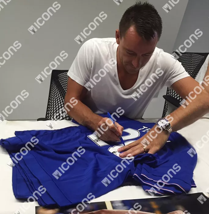 John Terry Back Signed Chelsea 2015-16 Home Shirt In Hero Frame: Option 1