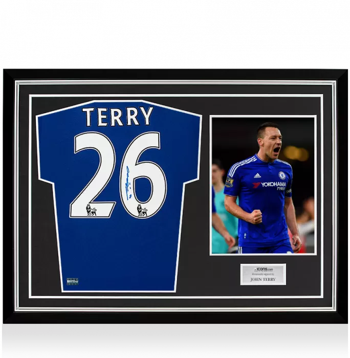 John Terry Back Signed Chelsea 2015-16 Home Shirt In Hero Frame: Option 1
