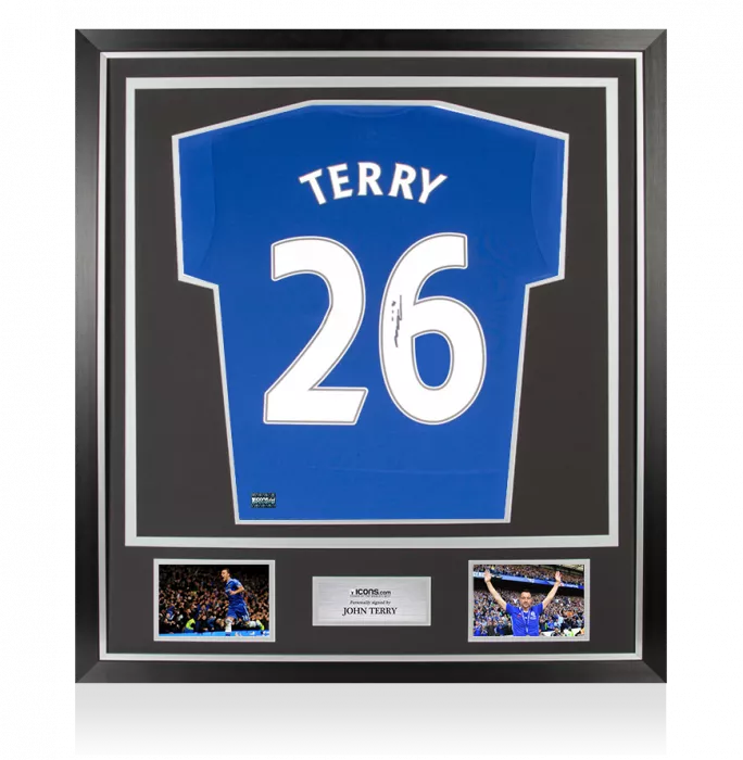 John Terry Back Signed Chelsea 2015-16 Home Shirt In Classic Frame