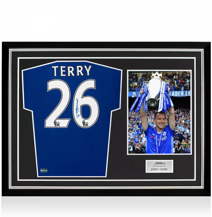 John Terry Back Signed Chelsea 2016-17 Home Shirt In Hero Frame: Option 1