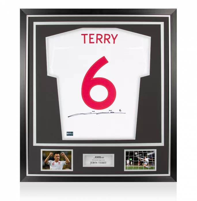 John Terry Back Signed England Home Shirt In Classic Frame