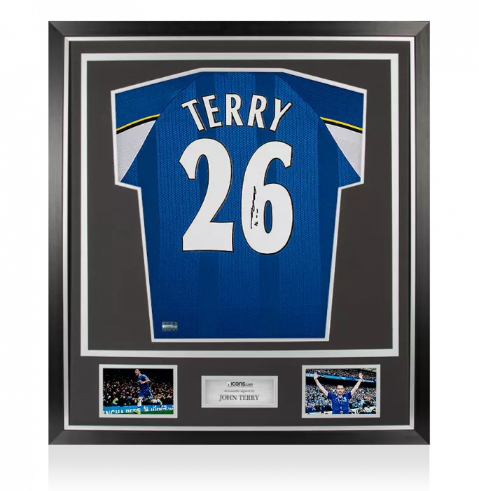 John Terry Back Signed Retro Chelsea Shirt In Classic Frame: Cup Winners' Cup Edition