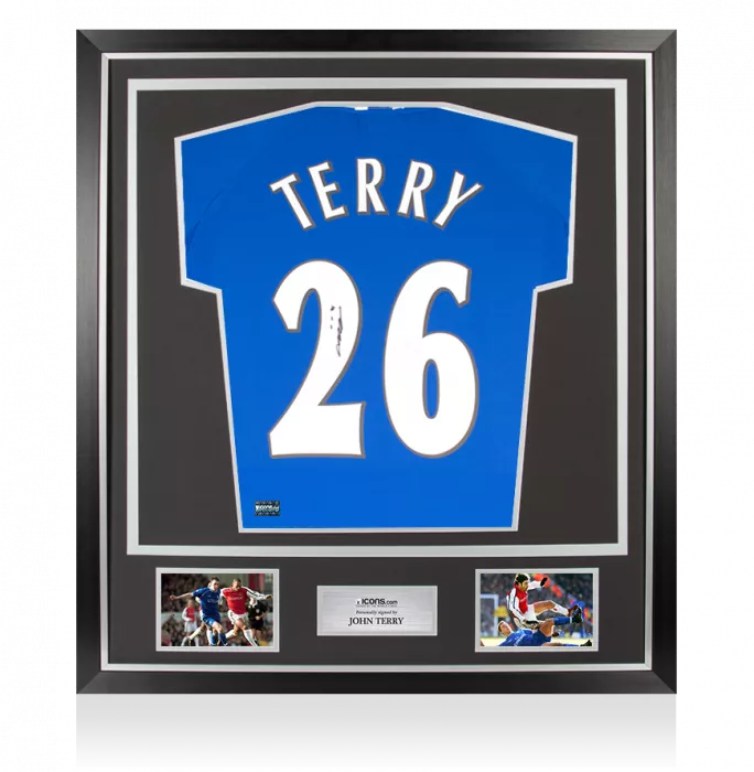 John Terry Chelsea FC Back Signed 1999-01 Home Shirt In Classic Frame
