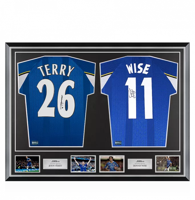 John Terry & Dennis Wise Signed Chelsea Shirts In Classic Dual Frame