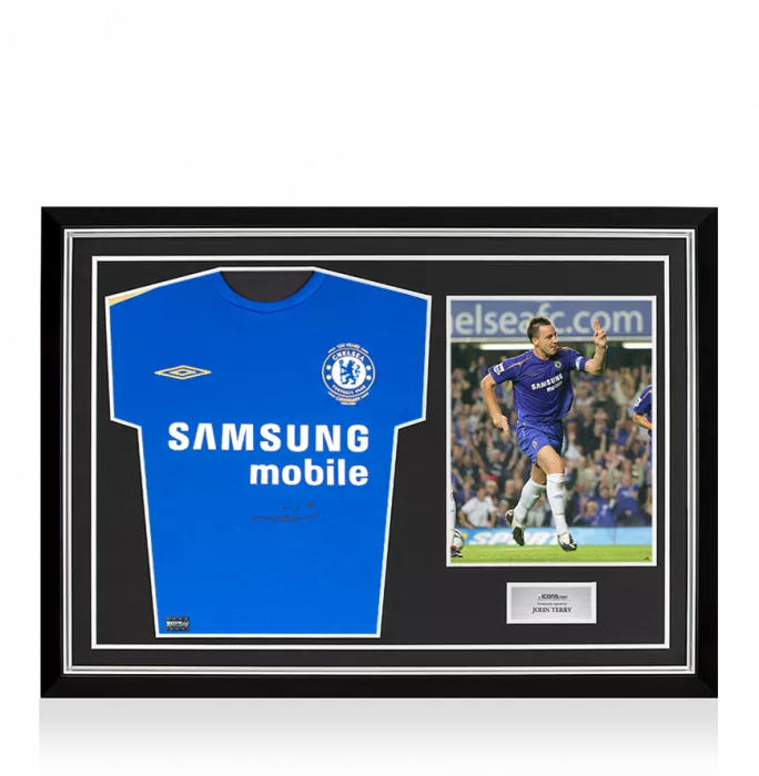 John Terry Front Signed Chelsea 2005-06 Home Shirt In Hero Frame: Option 1