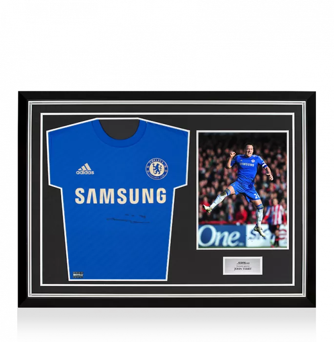 John Terry Front Signed Chelsea 2012-13 Home Shirt In Hero Frame: Option 1