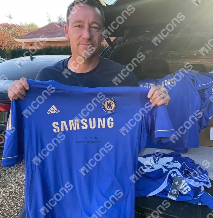John Terry Front Signed Chelsea 2012-13 Home Shirt In Classic Frame