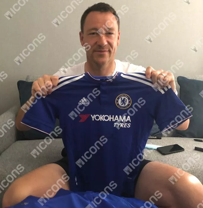 John Terry Front Signed Chelsea 2015-16 Home Shirt In Hero Frame: Option 1