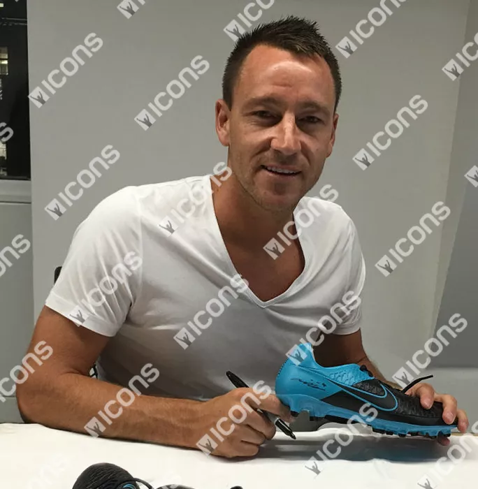 John Terry Signed Blue Nike Magista Boot In Acrylic Case