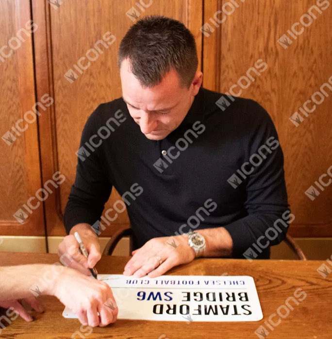 John Terry Signed Chelsea Stamford Bridge Road Sign