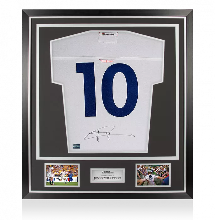 Jonny Wilkinson Back Signed England Rugby Shirt In Classic Frame