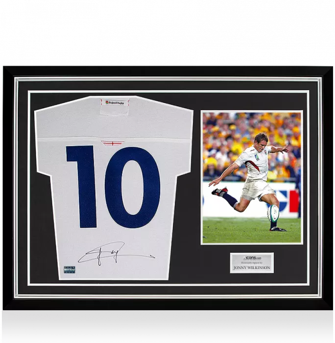 Jonny Wilkinson Back Signed England Rugby Shirt In Hero Frame: Option 1