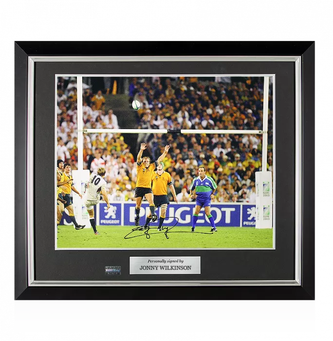 Jonny Wilkinson Signed and Framed England Rugby Photo: 2003 Rugby World Cup Winning Drop Goal