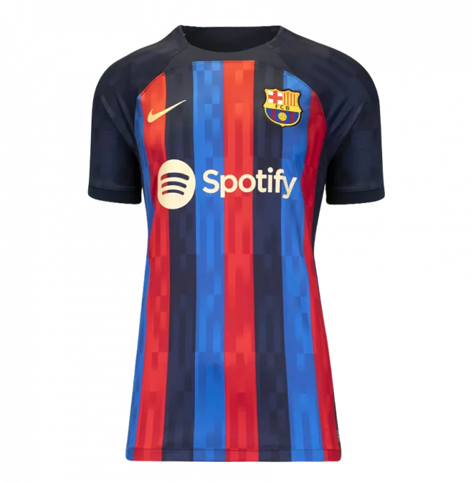 Jordi Alba Back Signed FC Barcelona 2022-23 Home Shirt Inscription - Mes Que En Club In Classic Frame