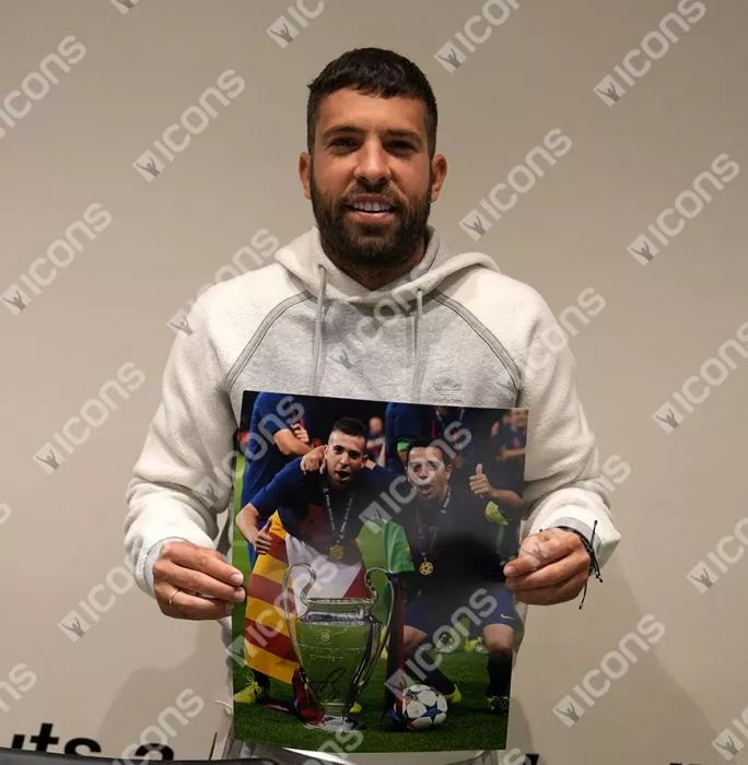 Jordi Alba FC Barcelona & Jordi Alba Spain Signed Photos In Dual Photo Frame