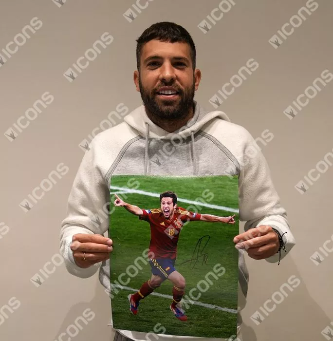 Jordi Alba FC Barcelona & Jordi Alba Spain Signed Photos In Dual Photo Frame