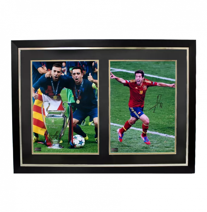 Jordi Alba FC Barcelona & Jordi Alba Spain Signed Photos In Dual Photo Frame