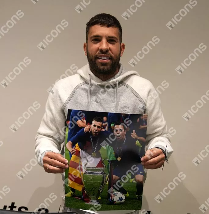 Jordi Alba Official UEFA Champions League Signed And Framed FC Barcelona Photo: 2015 UEFA Champions League Winner