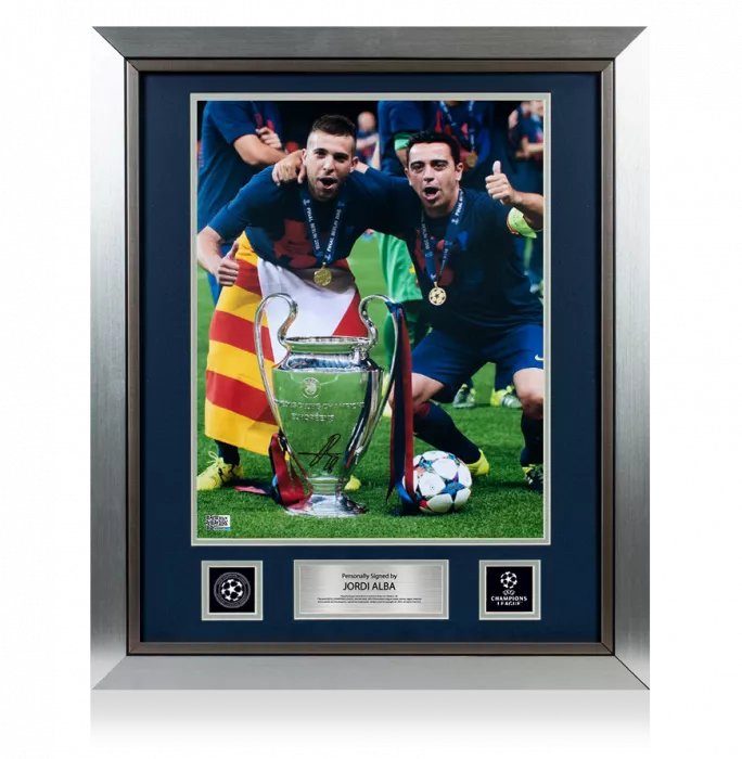 Jordi Alba Official UEFA Champions League Signed and Framed FC Barcelona Photo: 2015 UEFA Champions League Winner
