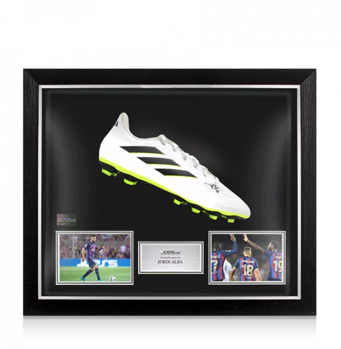 Jordi Alba Signed Adidas Copa Football Boot In Bubble Frame: Option 1