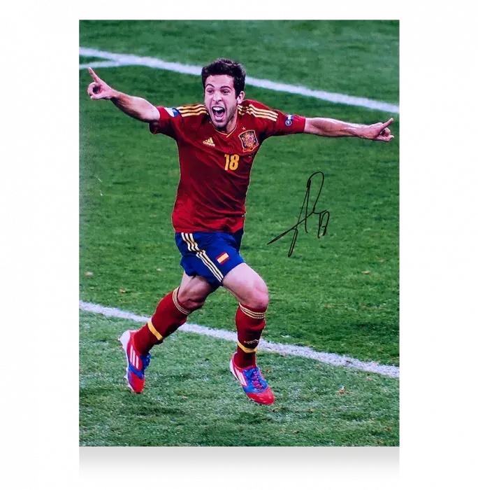 Jordi Alba Signed Spain Photo In Premium Photo Frame: UEFA EURO 2012 Final Goal