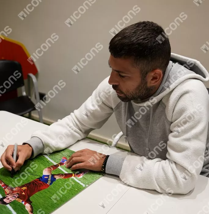 Jordi Alba Signed Spain Photo In Premium Photo Frame: UEFA EURO 2012 Final Goal