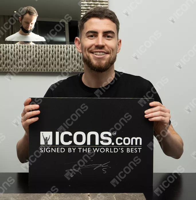 Jorginho Signed UEFA Champions League Football In Acrylic Case