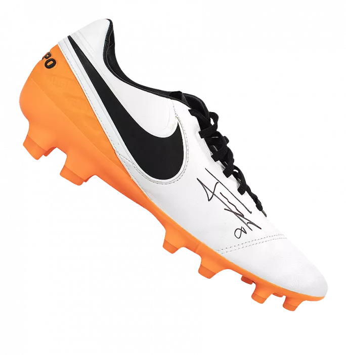 Jorginho Signed White and Orange Nike Tiempo Boot