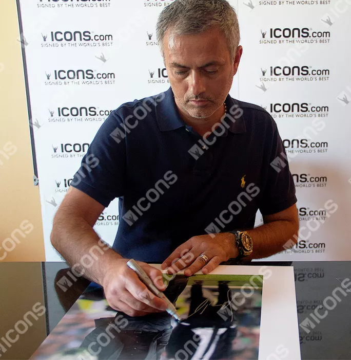 Jose Mourinho Signed Photo In Black Wooden Frame: European Champion