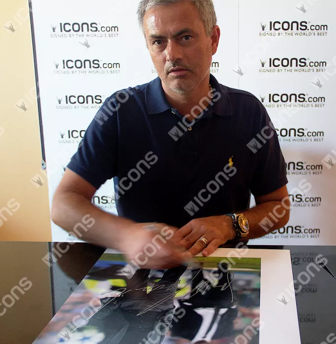 Jose Mourinho Signed Photo In Black Wooden Frame: European Champion