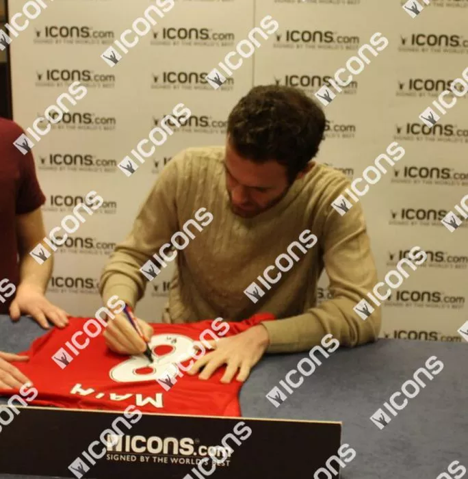 Juan Mata Back Signed And Framed Manchester United 2013-14 Home Shirt