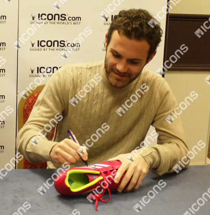 Juan Mata Signed Adidas Samba Predator Boot In Bubble Frame: Option 1
