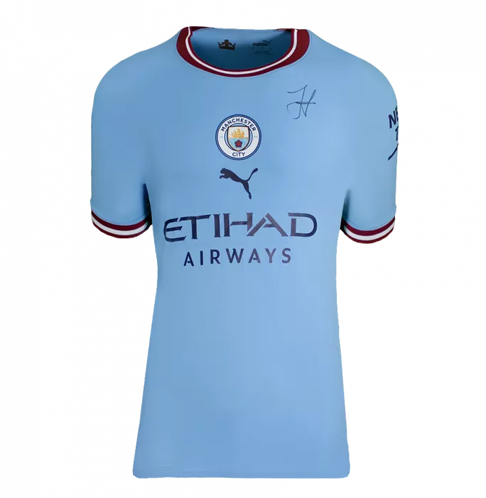Julian Alvarez Front Signed Manchester City 2022-23 Home Shirt