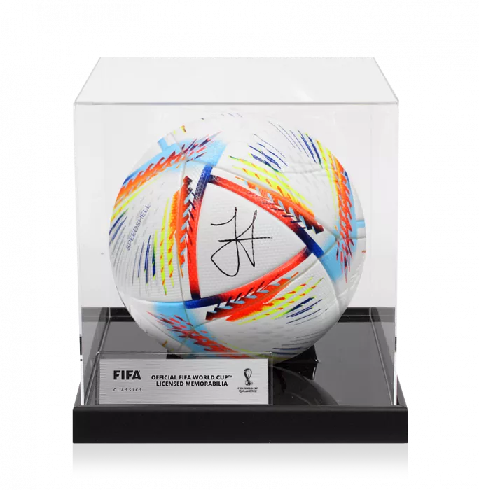 Julian Alvarez Official 2022 FIFA World Cup™ Signed Football In Acrylic Case