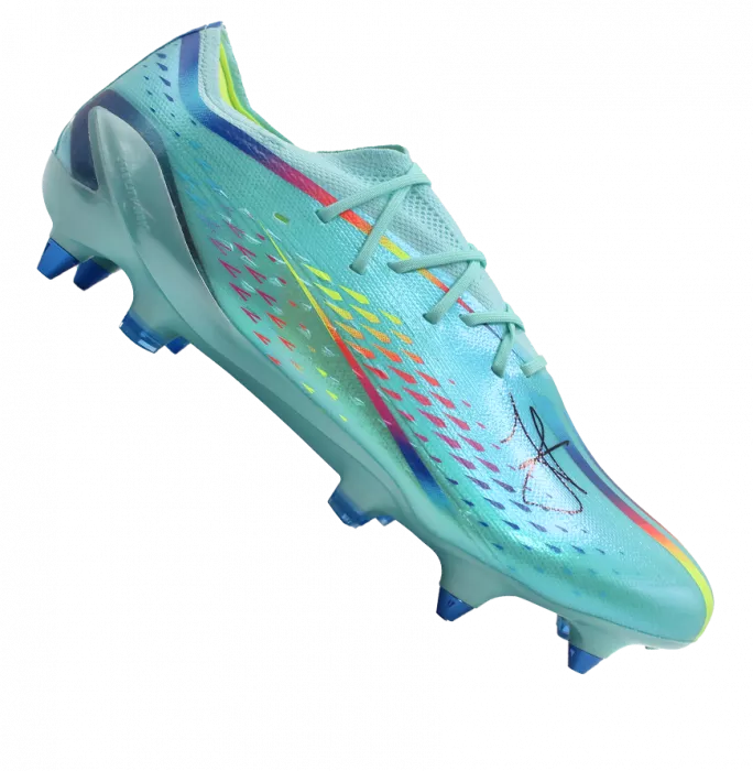 Julian Alvarez Signed Adidas X Speedportal .1 Boot In Acrylic Case