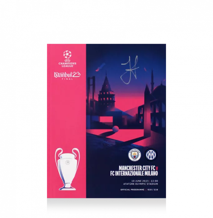 Julian Alvarez Signed And Framed Programme: 2023 UEFA Champions League Final