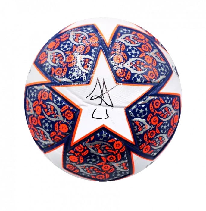 Julian Alvarez Signed UEFA Champions League Final Football In Acrylic Case