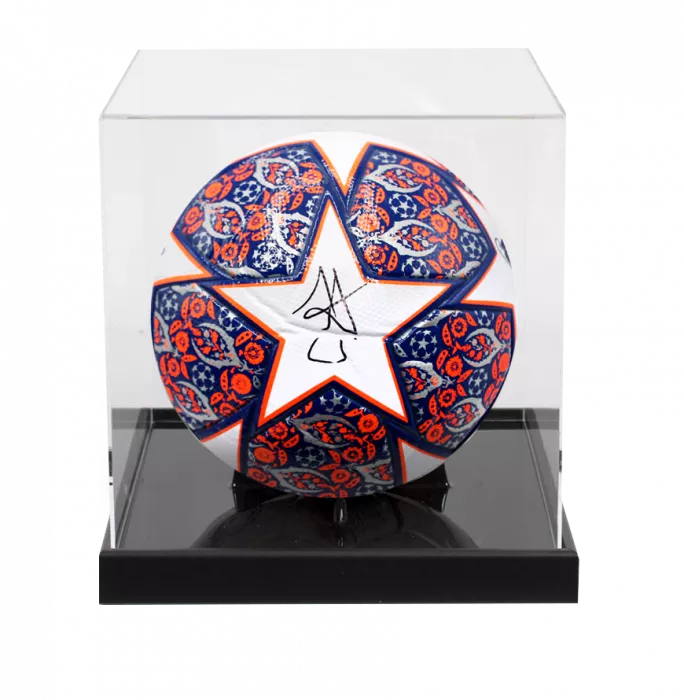 Julian Alvarez Signed UEFA Champions League Final Football In Acrylic Case