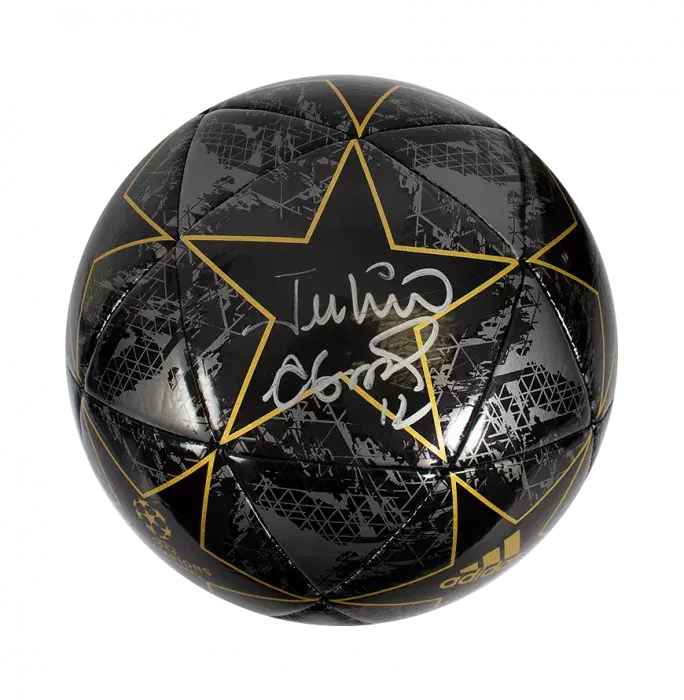 Julio Cesar Signed Black & Gold UEFA Champions League Football