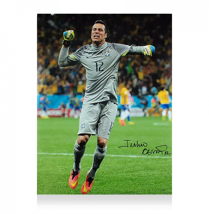 Julio Cesar Signed Brazil Photo: 2014 FIFA World Cup Victory vs Croatia